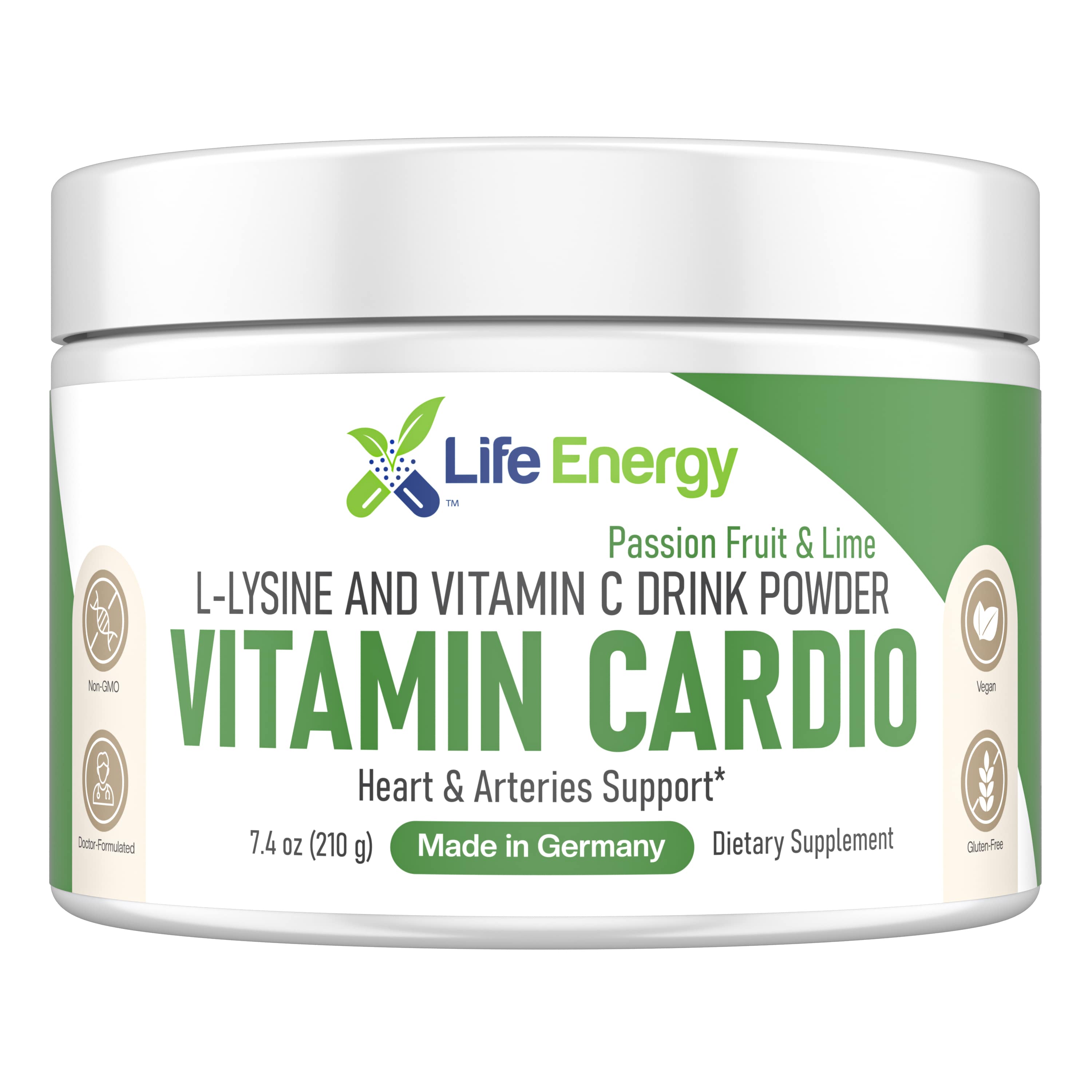 Vitamin Cardio - High-Dosed Vitamin C & Lysine Drink Powder - Heart & Arteries Support